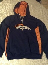 Size 14-16 NFL Denver Broncos youth  jacket hoodie football blue long sl... - £24.34 GBP