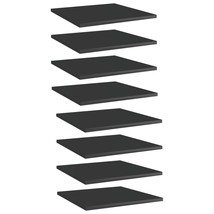Bookshelf Boards 8 pcs High Gloss Black 15.7&quot;x15.7&quot;x0.6&quot; Engineered Wood - $71.49