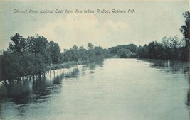 Goshen Indiana~Elkhart River East From Interurban Bridge 1910s Postcard - £8.02 GBP