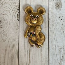 Bear Pin Moscow 1980 Olympics Misha Games USSR Soviet Mascot Badge Vintage Rare - £10.31 GBP