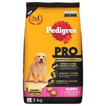 Pedigree PRO Puppy (3-18months) Dry Dog Food for Large Breed Dog, 3kg Pack - £63.14 GBP