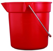 Heavy Duty Red 10quart=2.5 Gallon Plastic Bucket R Ound Pail w/ Handle Rubbermaid - £34.40 GBP