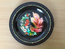 Beautiful 7&quot; hand painted wooden decoration plate wall hanging flower bird - €42,64 EUR