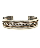 Vtg 12K Gold Filled Signed Tahe Navajo Native American Rope Cuff Bracele... - $94.05
