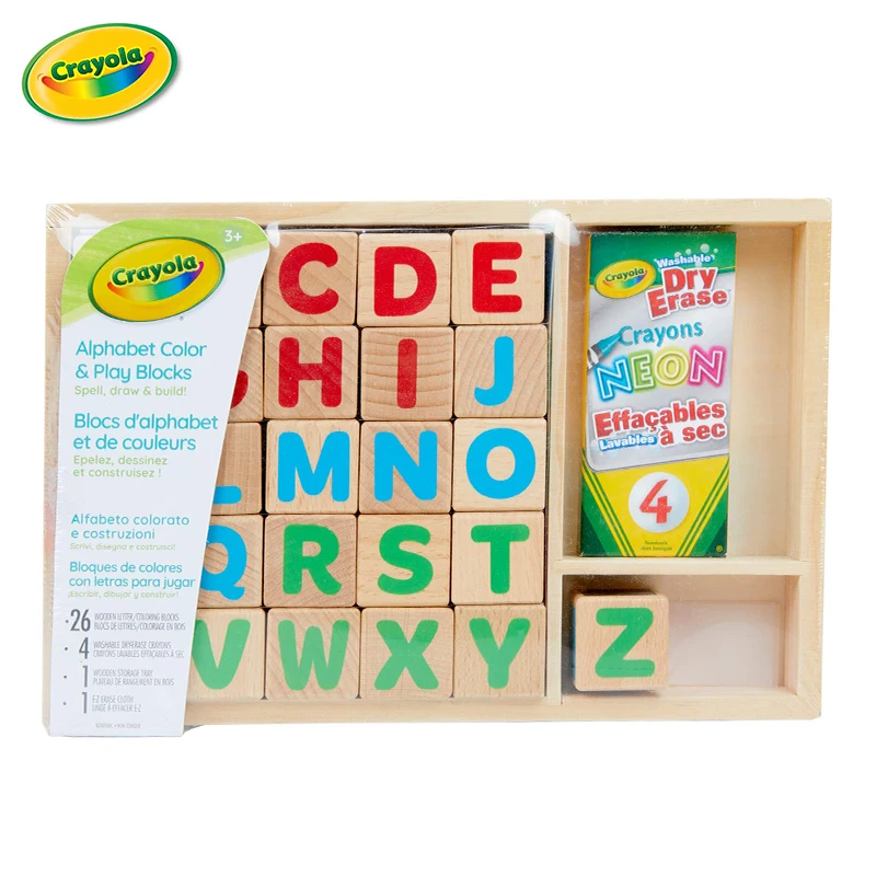 Crayola 32Pcs Wooden Alphabet Number Blocks Educational Toy for Learning Abc&#39;s - £46.23 GBP