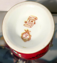 Porcelaine Artistique F. M LIMOGES FRANCE - Burgundy / Gold Cruet Vase - £15.11 GBP