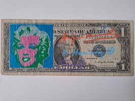 Andy Warhol &amp; Keith Haring Original Signed Postmarked DOLLAR BILL 1976 w... - £476.15 GBP