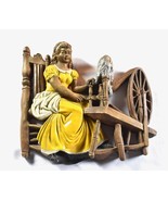 Vintage 1960s Chalkware Wall Hanging Lady at Spinning Wheel - $146.22 CAD