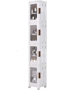 Vecelo 4-Tier Plastic Tall Narrow Storage Cabinet With Movable Wheels,, ... - $1,976.59 MXN