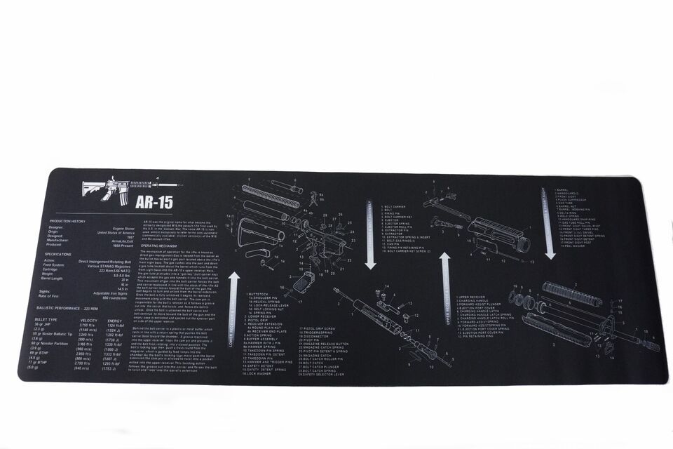 Gun Cleaning Mat for AR15 Breakdown Schematics AR-15 Parts Diagram - $18.99