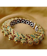 Rajasthani Gold plated high quality kundan bangles jewelry set Bridal Du... - £65.42 GBP