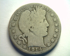 1914-S Barber Half Dollar Good G Nice Original Coin From Bobs Coins Fast Ship - £18.38 GBP