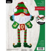 Bucilla Felt Applique Wall Hanging Kit, Joyful Gnome, Perfect for DIY Arts and C - £20.18 GBP