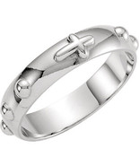 5mm ROSARY RING REAL SOLID .925 STERLING SILVER SIZE 4 - $94.09 CAD
