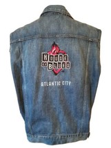 Rare House Of Blues Atlantic City Denim Jean Jacket Vest Adult Large Vintage VTG - £27.73 GBP