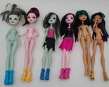 6 Monster High Dolls Draculaura  Frankie Stein Creepateria Cleo Lot  - £11.46 GBP