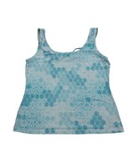 Athletic Works Shirt Womens L Blue Scoop Neck Sleeveless Batik Stretch T... - £17.91 GBP