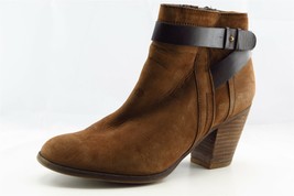 Franco Sarto Boot Sz 8 M Short Boots Almond Toe Brown Leather Women - £20.08 GBP