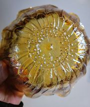 Indiana Carnival Glass Amber Sunflower Lily Pond Bowl image 3