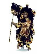 Black Mardi Gras Jester Doll 7&quot; Leopard with stand - $7.59