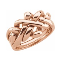 Authenticity Guarantee 
14k Rose Gold Ladies 4 Piece Puzzle Ring Size 7 - £1,323.37 GBP