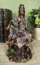 The Water And Moon Goddess Kuan Yin Bodhisattva Statue In Bronzed Resin 7&quot;Tall - £28.46 GBP
