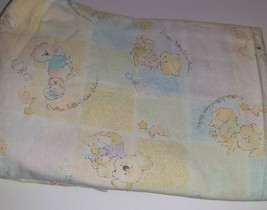 Vintage 80s Critter Sitters Toddler Baby Crib Sheet Pastel Rainbow - £11.61 GBP