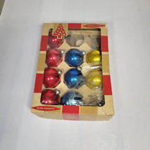 9 Vintage Coby Glass Christmas Ornaments Gold/Red/Blue - $18.00