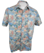 VSTR Premium Men Hawaiian shirt pit to pit 24 L aloha luau tropical blue pink - £15.52 GBP