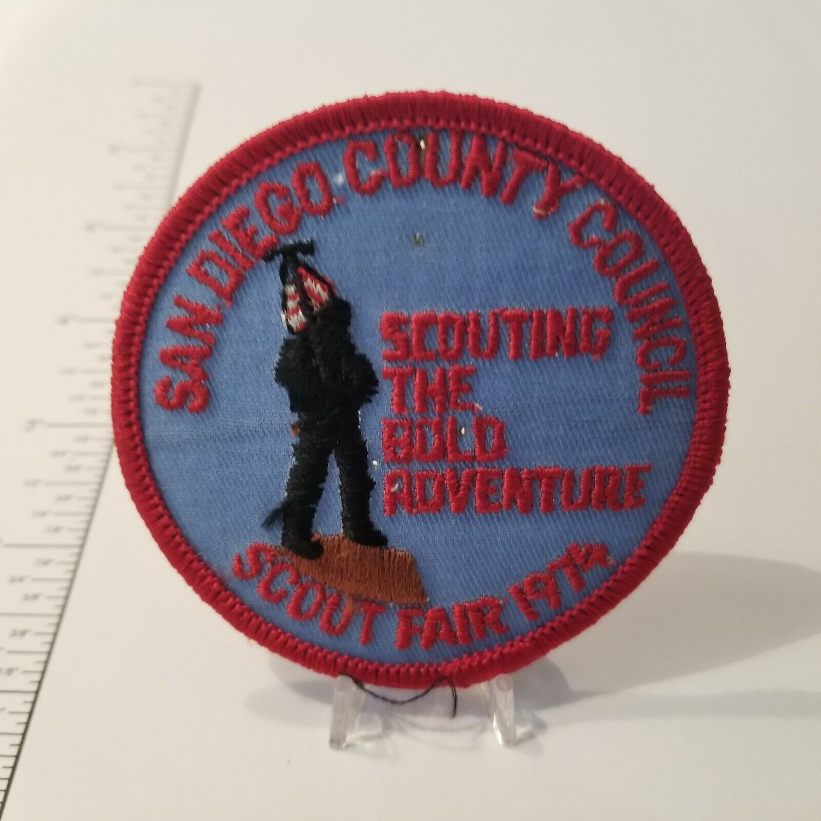 Vintage BSA San Diego County Council Scout Fair 1974 3&quot; Diameter Round P... - $10.77