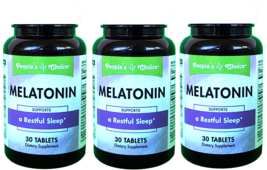 People's Choice Melatonin 3 mg with Vitamin B6 Healthy Sleep 3 bottles 90 tab - $24.59