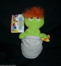 7" Vintage 1997 Green Oscar The Grouch B EAN S Stuffed Animal Plush Toy Sesame St - $14.25