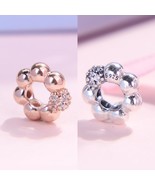 2019 Autumn Release 925 Silver / Rose Gold Polished &amp; Pavé Bead Spacer C... - £10.54 GBP