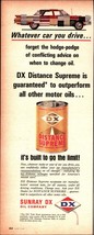 Vintage 1964 Magazine Ad Sunray DX Distance Supreme Motor Oil Can 1960s c5 - £16.93 GBP
