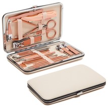 Pink Manicure And Pedicure Tools, Clippers Set For Nail Technician (23 Pieces) - £19.91 GBP