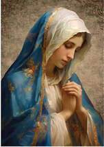 Hail Mary 5&quot; Wood Plaque, New #AB-302-1/R2 - $24.16 CAD