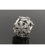 PANDORA 925 Silver - Vintage Sparkling Cubic Zirconia Floral Bead - TR2471 - $47.76 CAD