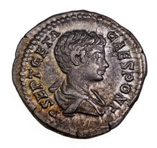 199-202 AD Roman Emp. Geta AR Denarius 3.9g, 19.5mm Coin RIC 13a - £93.07 GBP