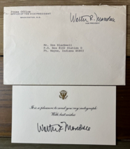 Walter Mondale Signature Card Vice President Auto Pen Free Frank Envelope No COA - $17.99