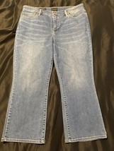 Talbots Women’s Crop Flare Jeans Size 16 Stretch Denim Blue Casual Pants - $23.95