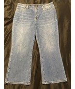 Talbots Women’s Crop Flare Jeans Size 16 Stretch Denim Blue Casual Pants - $23.95