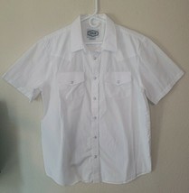 Gibson Trading Company LARGE Pearl Snap Button Shirt White Western Short... - $23.36