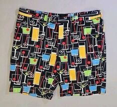 Loudmouth Mens Golf Shorts Drinks Cocktail Glasses Size 41 Performance 1... - $31.20