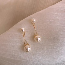 2021 New Contracted small metal design fashion earrings Korean  fine Pearl Women - £6.51 GBP