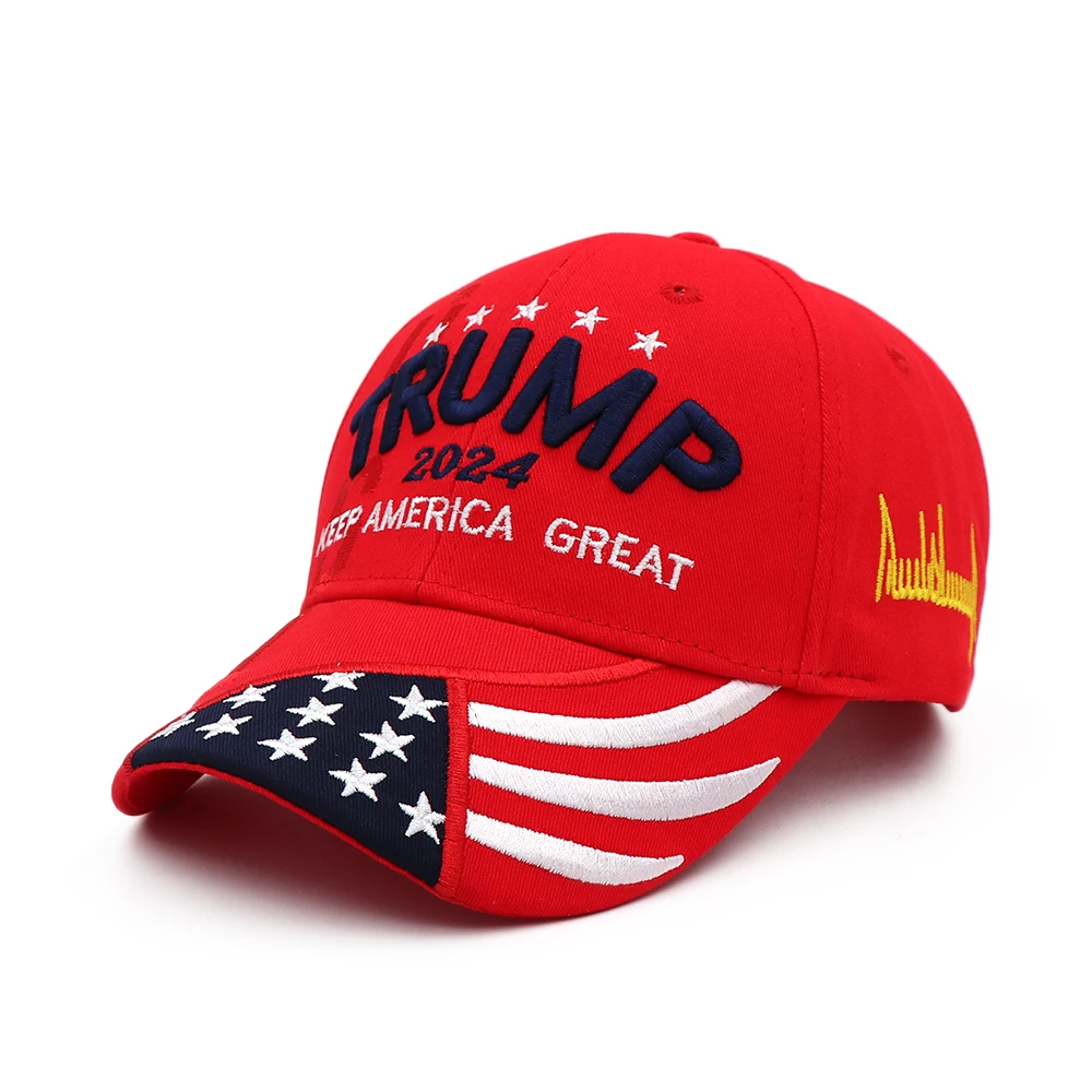 3D Embroidery Hat Donald Trump 2024 Cap USA Baseball Red Caps Keep America Great - £12.84 GBP