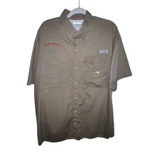 Men&#39;s Columbia PFG Omni-Shade Fishing Button Front Shirt Tan Vented Size... - $8.61