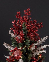 RED BERRY BOUQUET CHRISTMAS TREE TOPPER DECOR HANDCRAFTED - £193.87 GBP