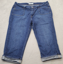 Levi&#39;s 545 Capri Jeans Womens Size 16 Blue Denim Cotton 5 Pockets Red Ta... - $20.29