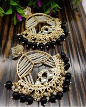 Indian Bollywood Style Gold Plated Kundan  Pearl  Earrings Jewelry Set - $21.18