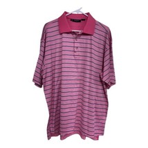 Bobby Jones Polo Shirt Men&#39;s XL Pink With Stripes Korea 100% Cotton - £10.04 GBP